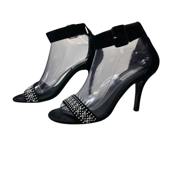 STEVE MADDEN Canastel Black Stiletto Ankle Strap Sandals Sz 8 - Picture 6 of 16